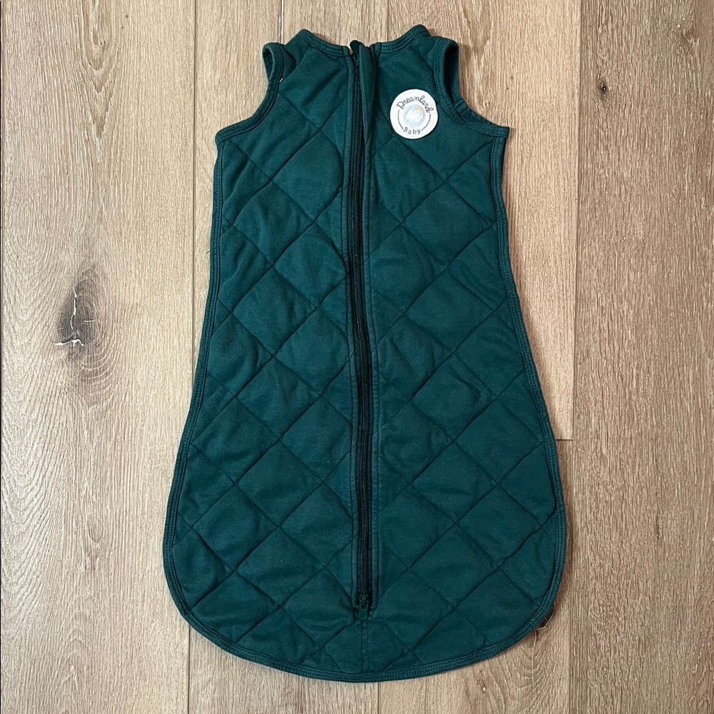 Sleeveless Weighted Quilted Sleep Sack in Dark Green